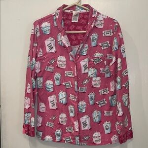 munki munki Pink Popcorn Pajama Top size medium